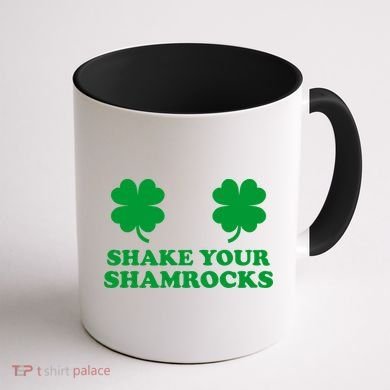 Shake Your Shamrocks St. Patrick's Day Clover Coffee Mug back