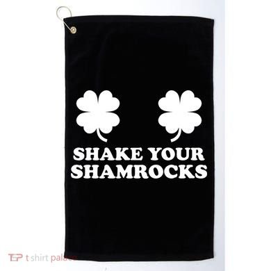 Shake Your Shamrocks St. Patrick's Day Clover Golf Towel