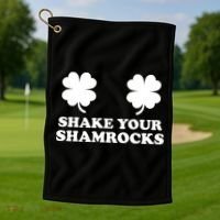Shake Your Shamrocks St. Patrick's Day Clover Golf Towel thumb 1