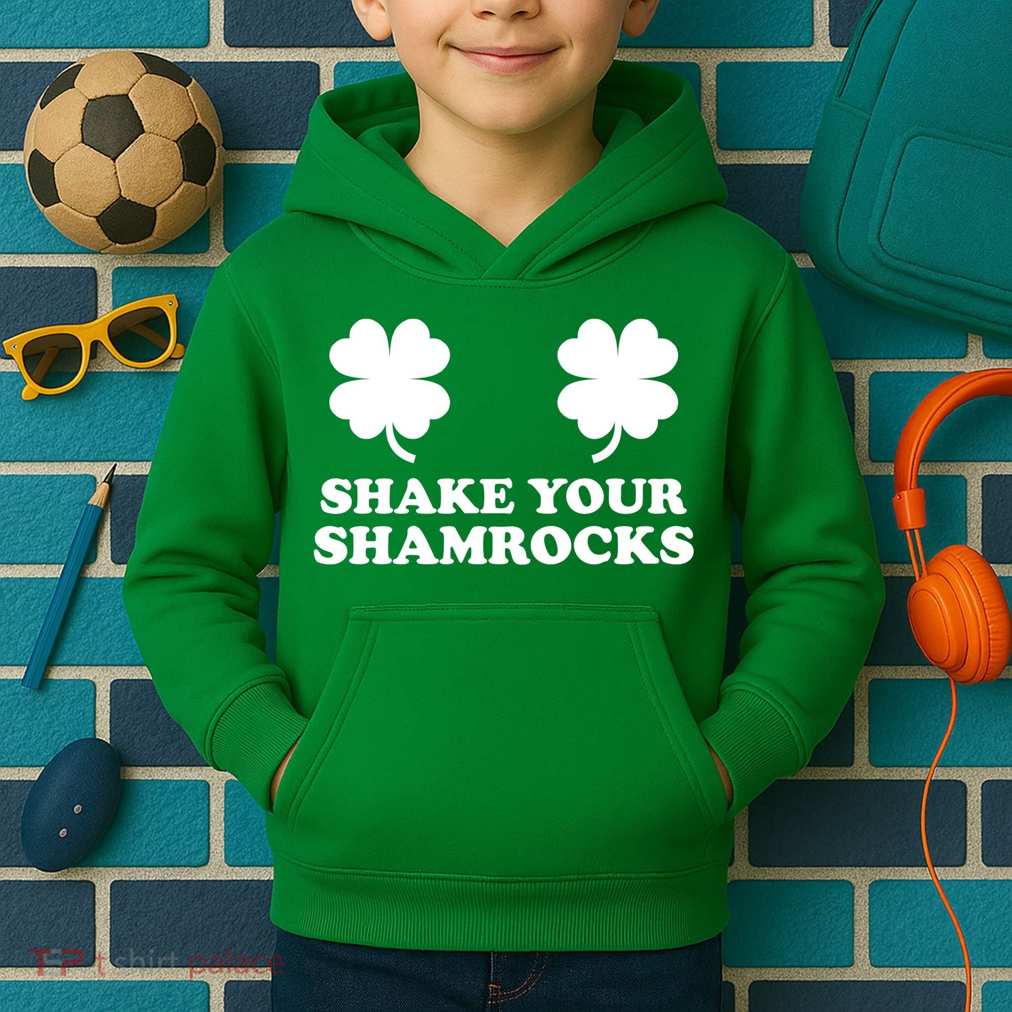 Shake Your Shamrocks St. Patrick's Day Clover Kids Hoodie