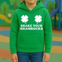 Shake Your Shamrocks St. Patrick's Day Clover Kids Hoodie thumb 3