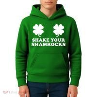 Shake Your Shamrocks St. Patrick's Day Clover Kids Hoodie thumb 4