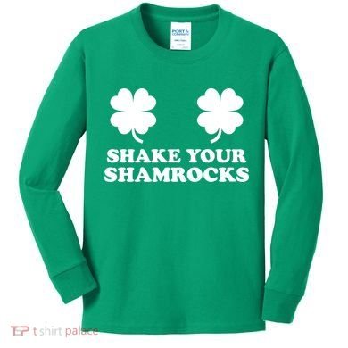Shake Your Shamrocks St. Patrick's Day Clover Kids Long Sleeve Shirt