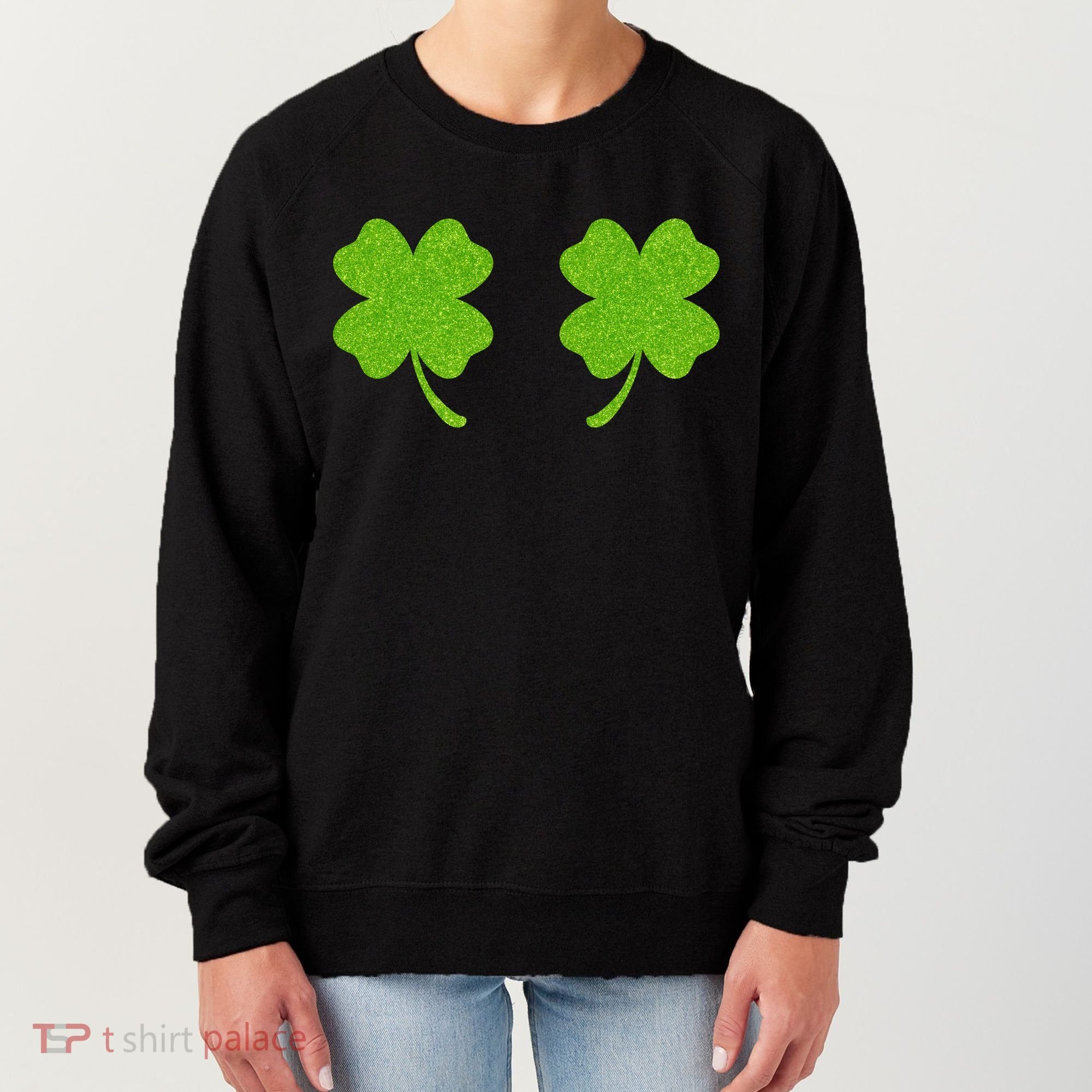 Shamrock Censors Boobs Women's Sweatshirt