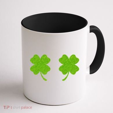 Shamrock Censors Boobs Coffee Mug back