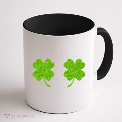 Shamrock Censors Boobs Coffee Mug back