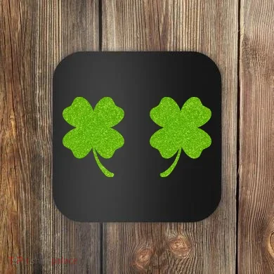 Shamrock Censors Boobs Coaster