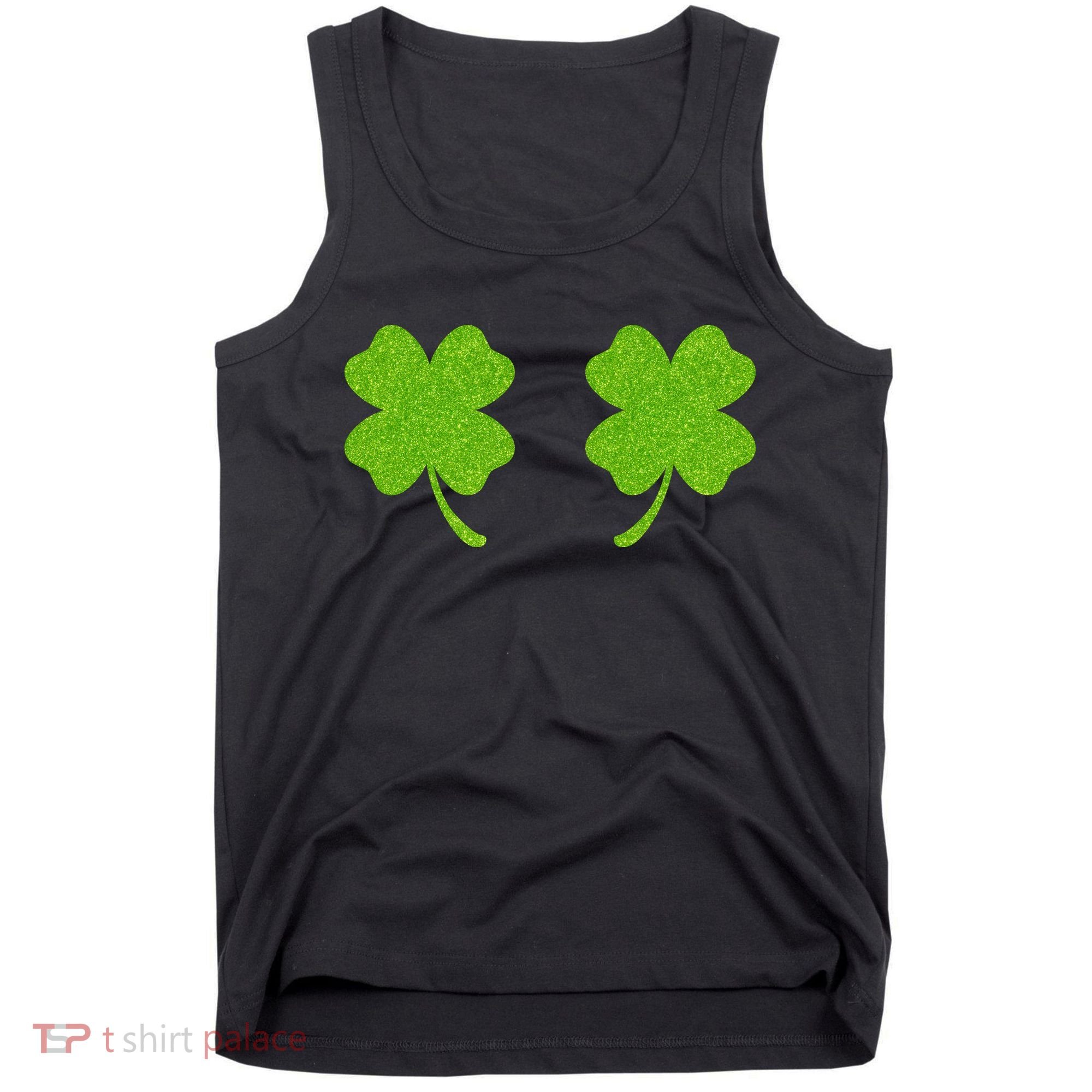 Shamrock Censors Boobs Tank Top