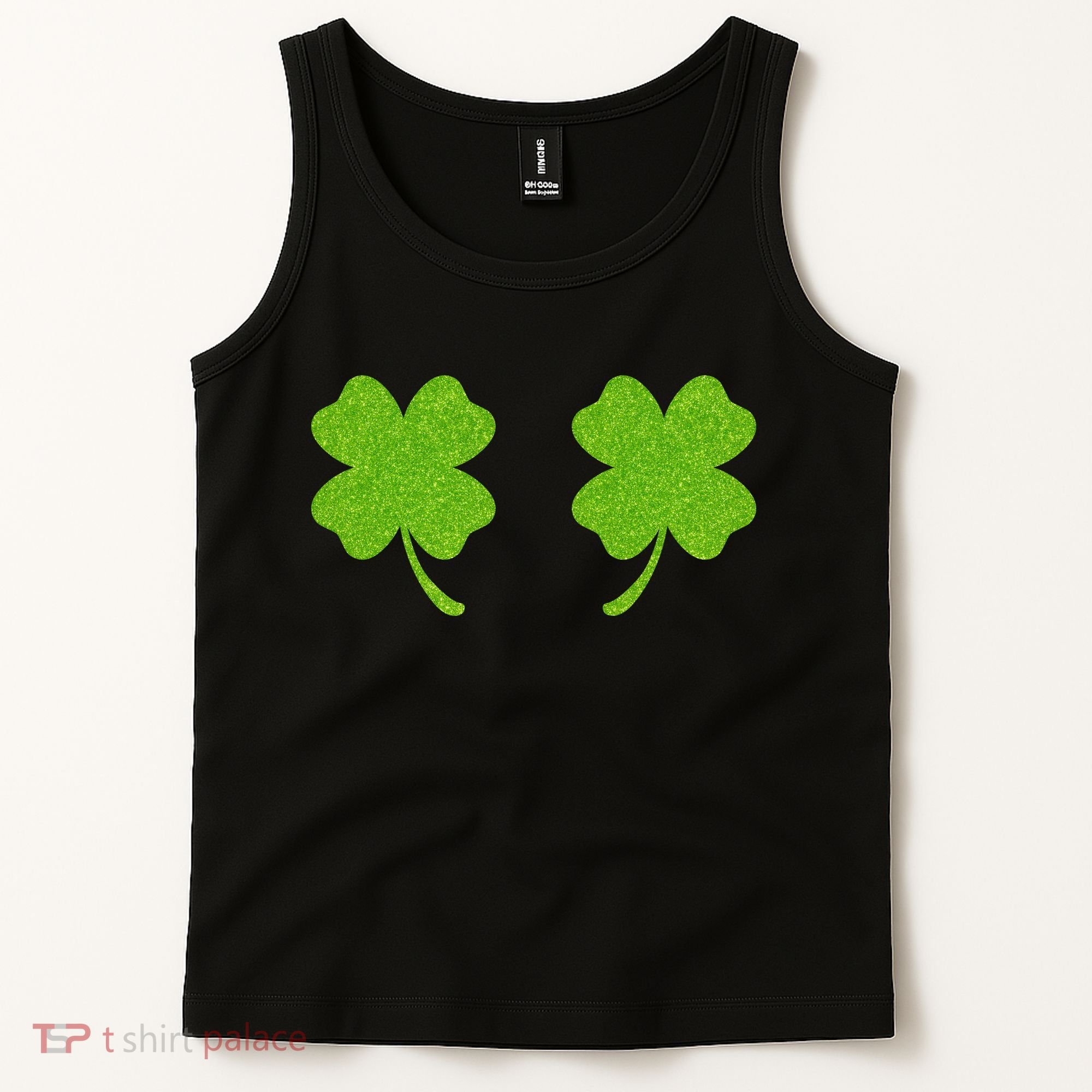 Shamrock Censors Boobs Tank Top