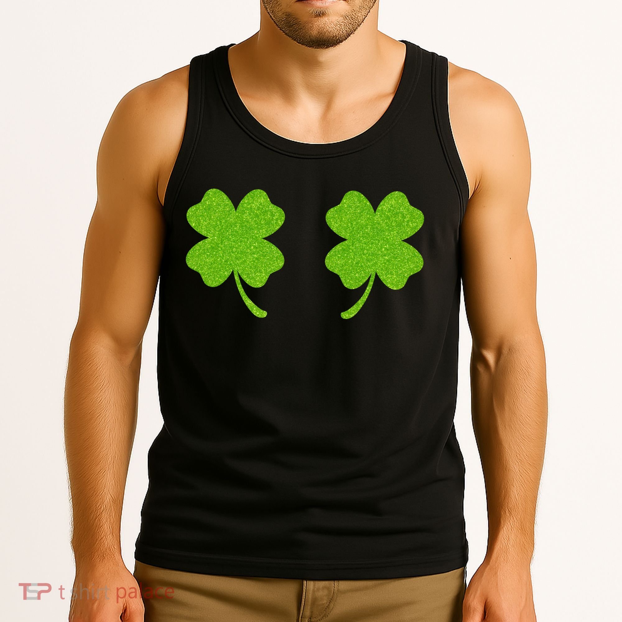 Shamrock Censors Boobs Tank Top