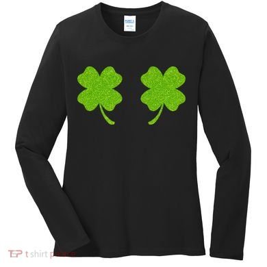 Shamrock Censors Boobs Women's Long Sleeve Shirt