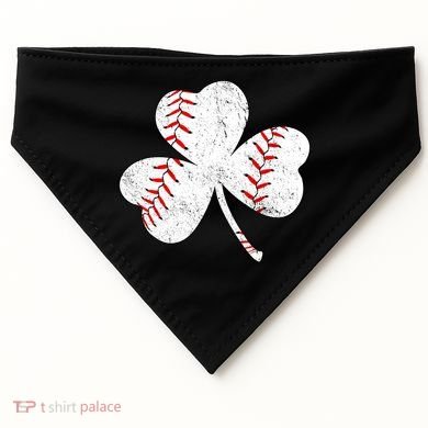 Shamrock Clover Leaf Baseball USA-Made Doggie Bandana