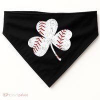 Shamrock Clover Leaf Baseball USA-Made Doggie Bandana thumb 0