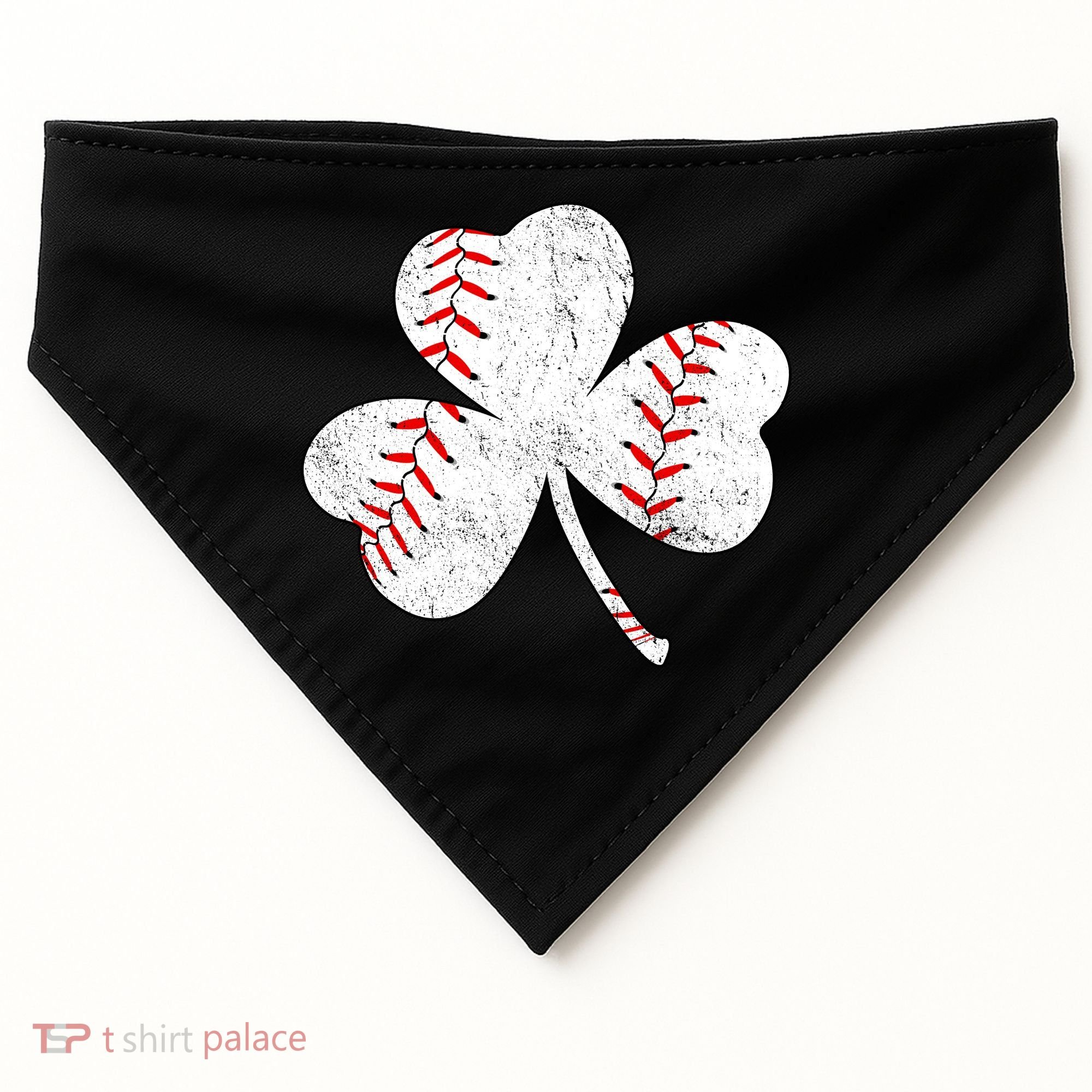 Shamrock Clover Leaf Baseball USA-Made Doggie Bandana