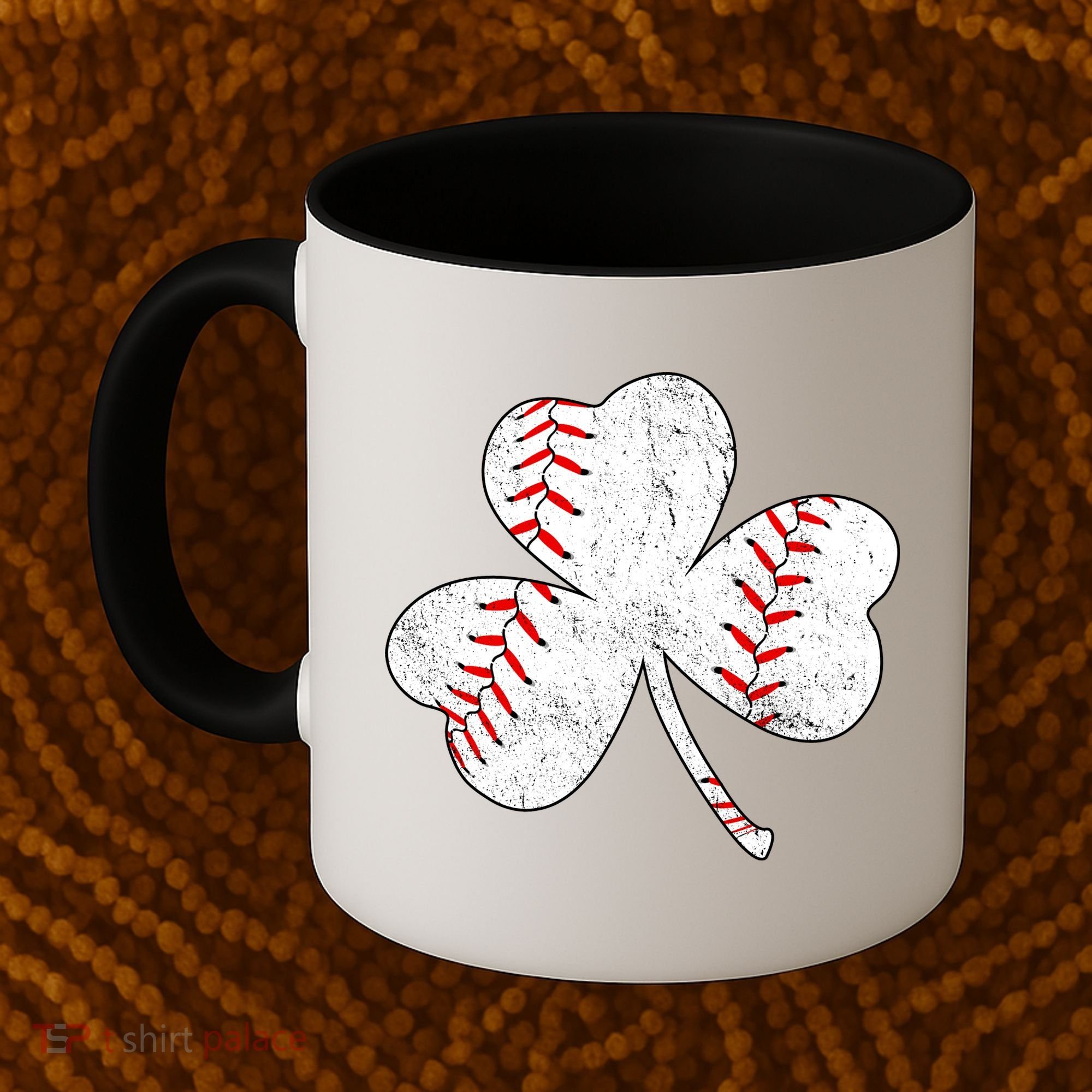 Shamrock Clover Leaf Baseball Coffee Mug