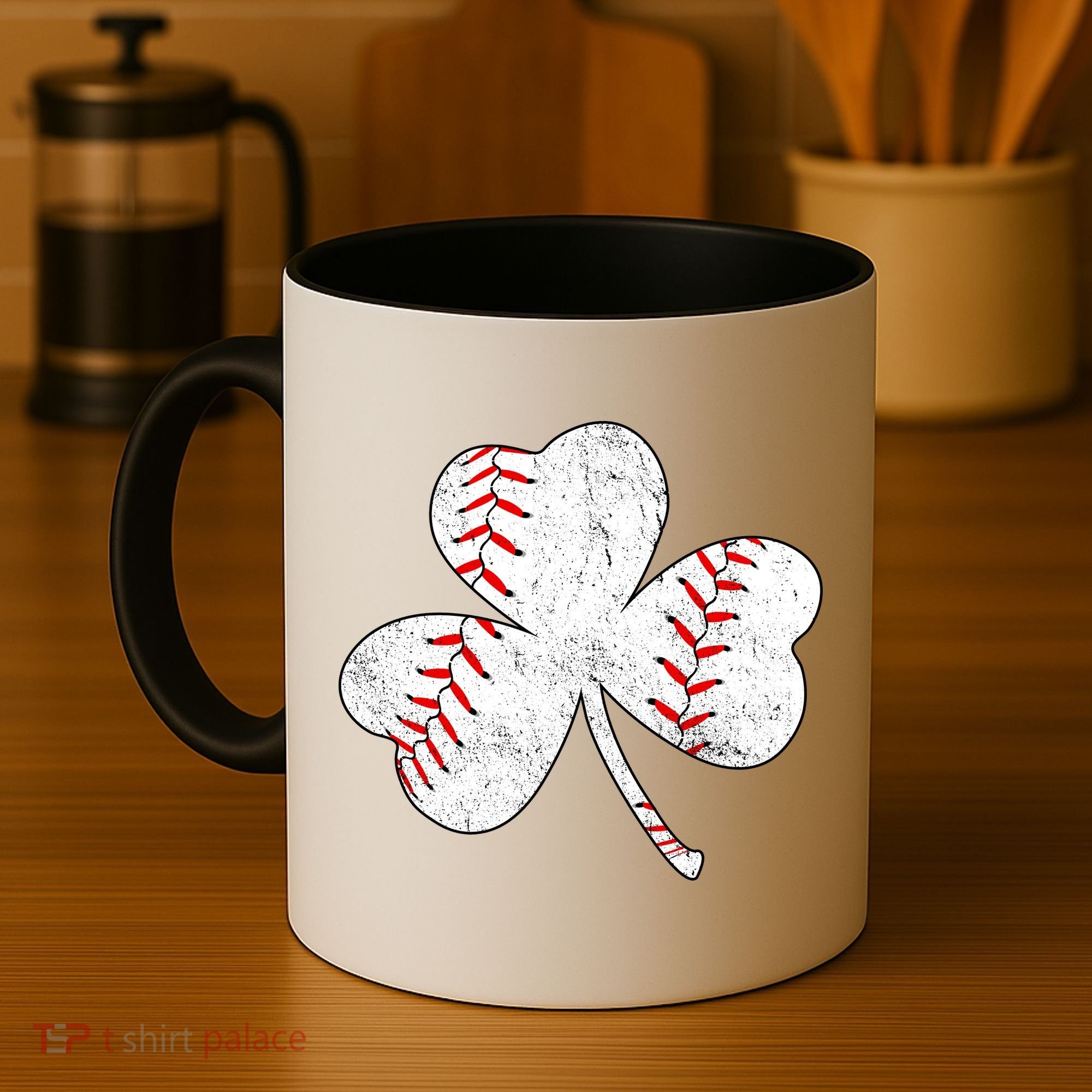 Shamrock Clover Leaf Baseball Coffee Mug