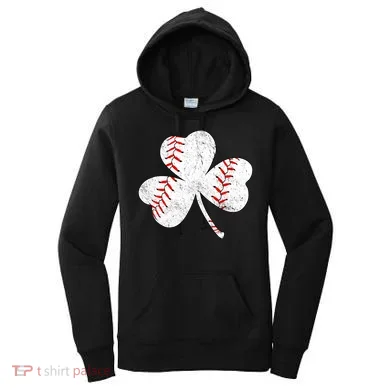 Shamrock Clover Leaf Baseball Women's Hoodie