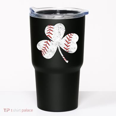 Shamrock Clover Leaf Baseball Tumbler