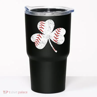 Shamrock Clover Leaf Baseball Tumbler