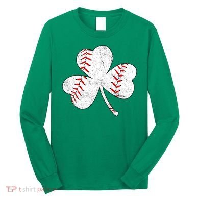 Shamrock Clover Leaf Baseball Long Sleeve Shirt