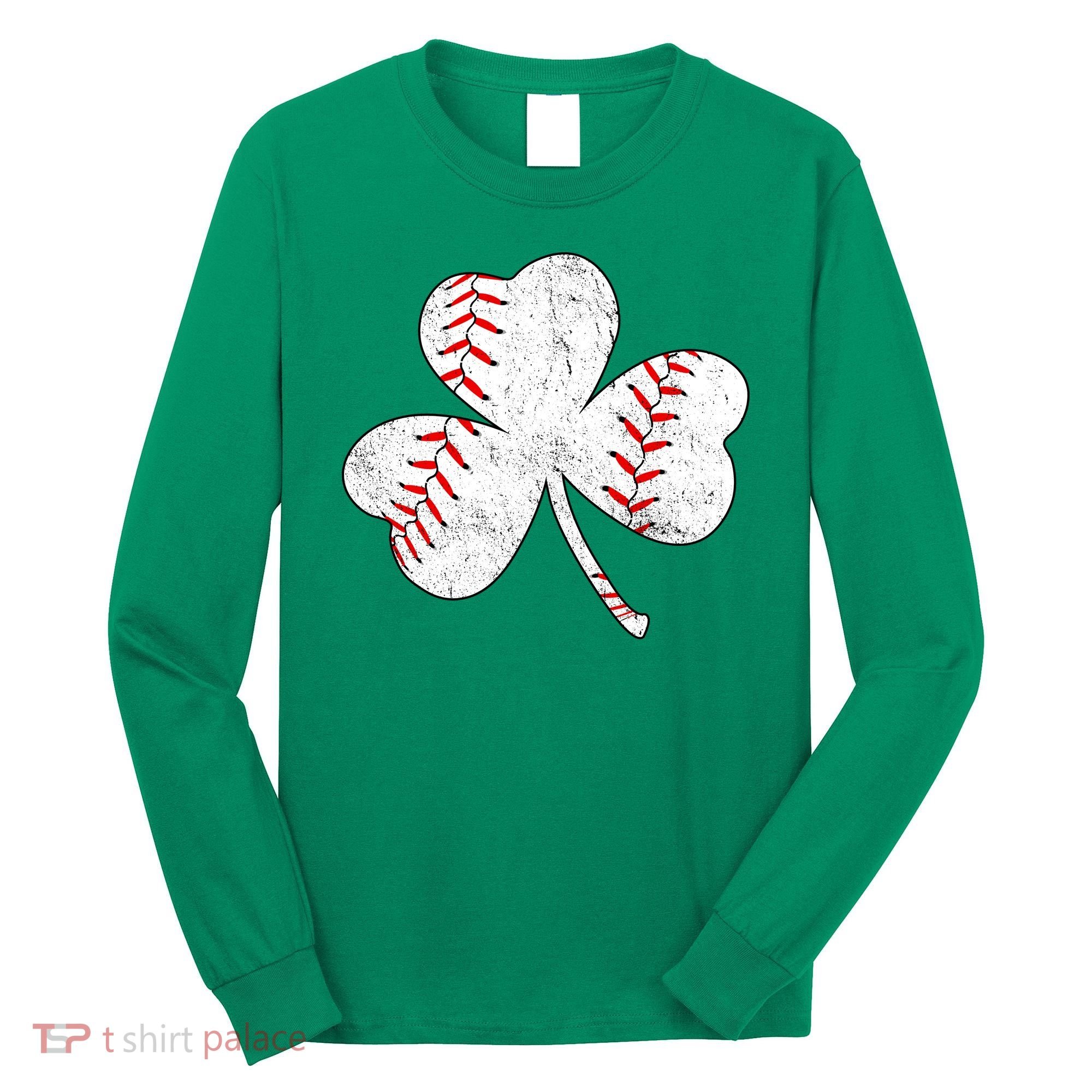 Shamrock Clover Leaf Baseball Long Sleeve Shirt