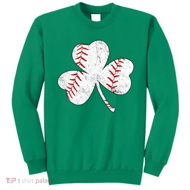 Shamrock Clover Leaf Baseball Sweatshirt