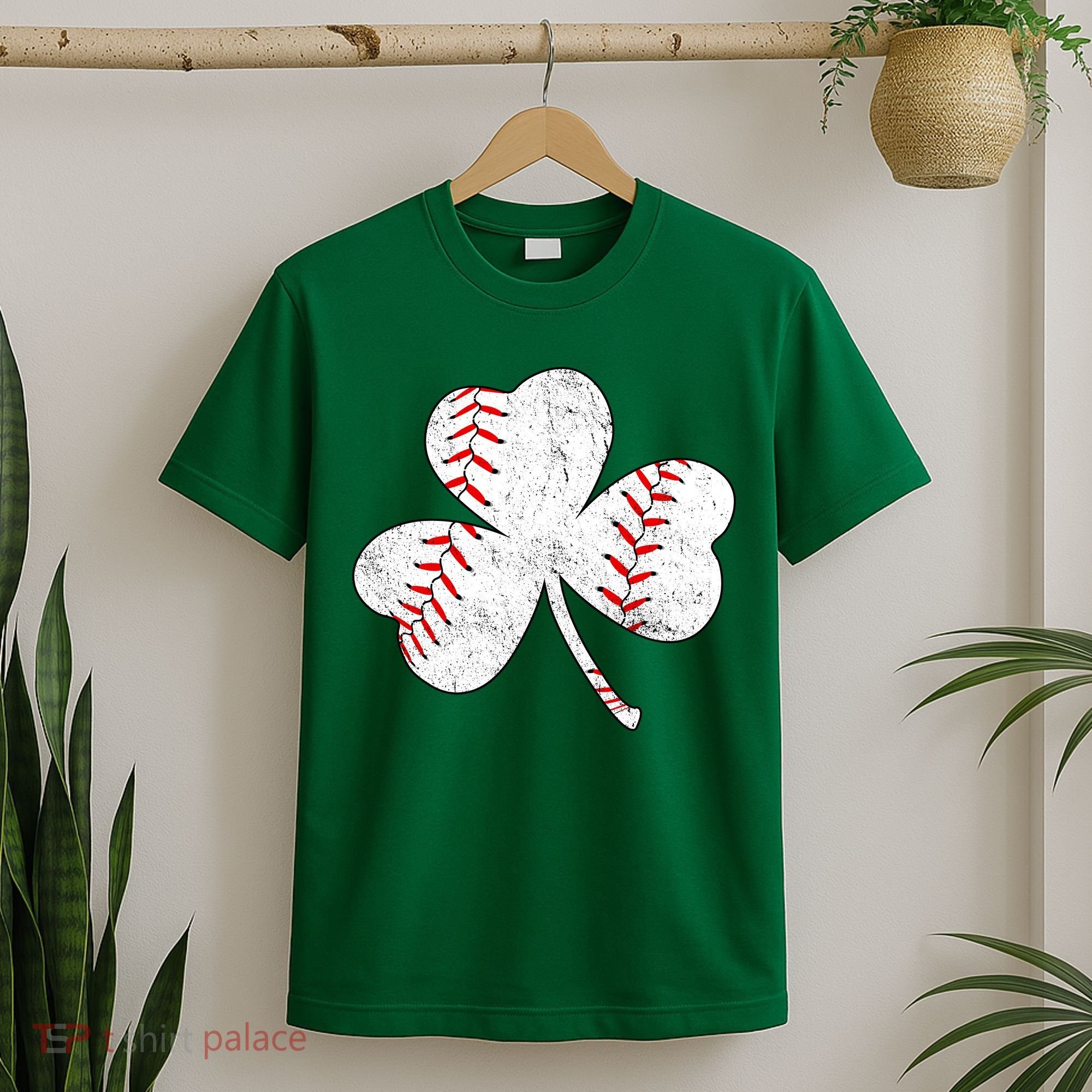 Shamrock Clover Leaf Baseball T-Shirt