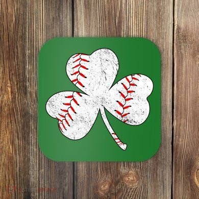 Shamrock Clover Leaf Baseball Coaster