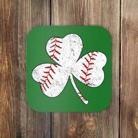 Shamrock Clover Leaf Baseball Coaster thumb 0