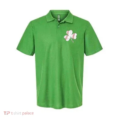 Shamrock Clover Leaf Baseball Polo