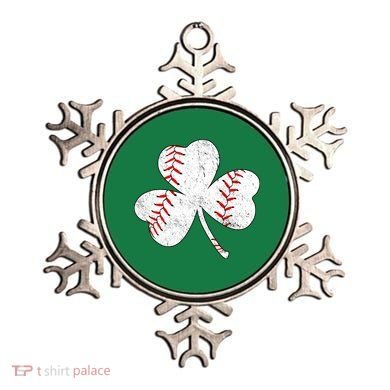 Shamrock Clover Leaf Baseball Ornament