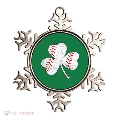 Shamrock Clover Leaf Baseball Ornament