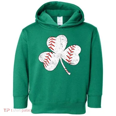 Shamrock Clover Leaf Baseball Toddler Hoodie