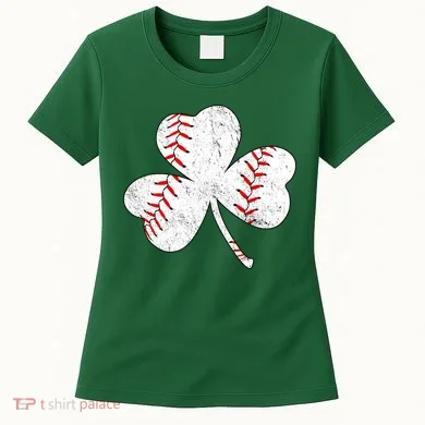 Shamrock Clover Leaf Baseball Women's T-Shirt