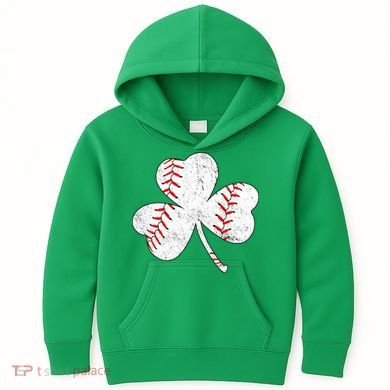 Shamrock Clover Leaf Baseball Kids Hoodie