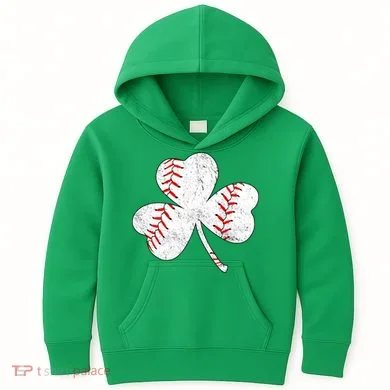 Shamrock Clover Leaf Baseball Kids Hoodie