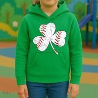 Shamrock Clover Leaf Baseball Kids Hoodie thumb 3