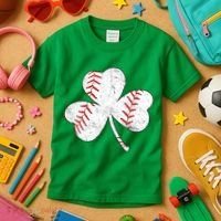 Shamrock Clover Leaf Baseball Kids T-Shirt thumb 3