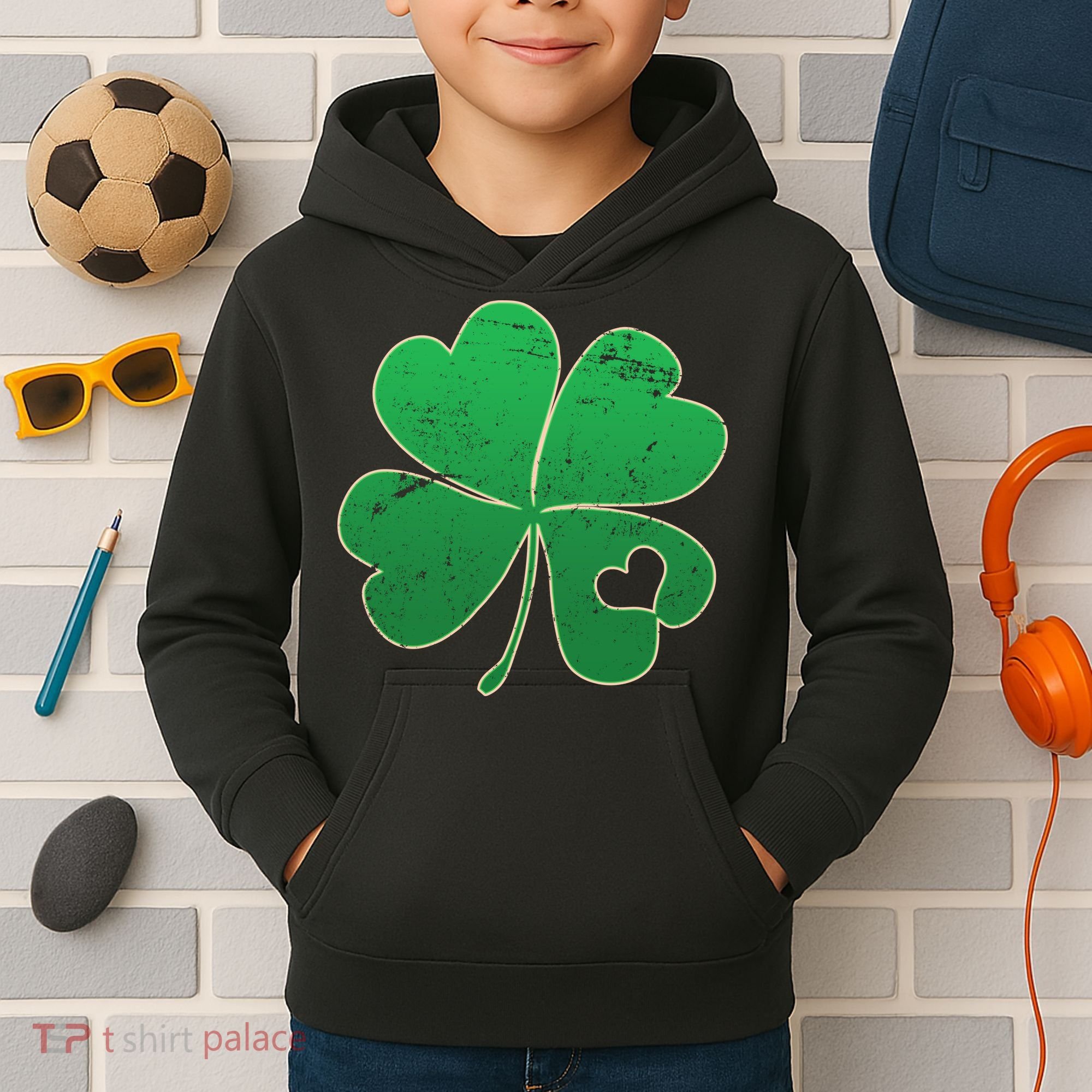 Shamrock Heart Kids Hoodie