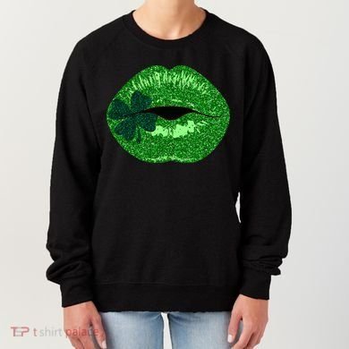 Shamrock Irish Clover Lips Women's Sweatshirt