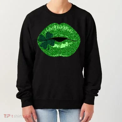 Shamrock Irish Clover Lips Women's Sweatshirt