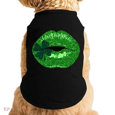 Shamrock Irish Clover Lips Doggie Tank
