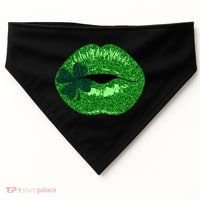 Shamrock Irish Clover Lips USA-Made Doggie Bandana thumb 0