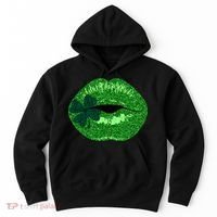 Shamrock Irish Clover Lips Hoodie thumb 0