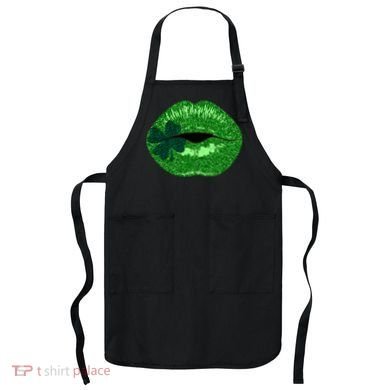 Shamrock Irish Clover Lips Apron