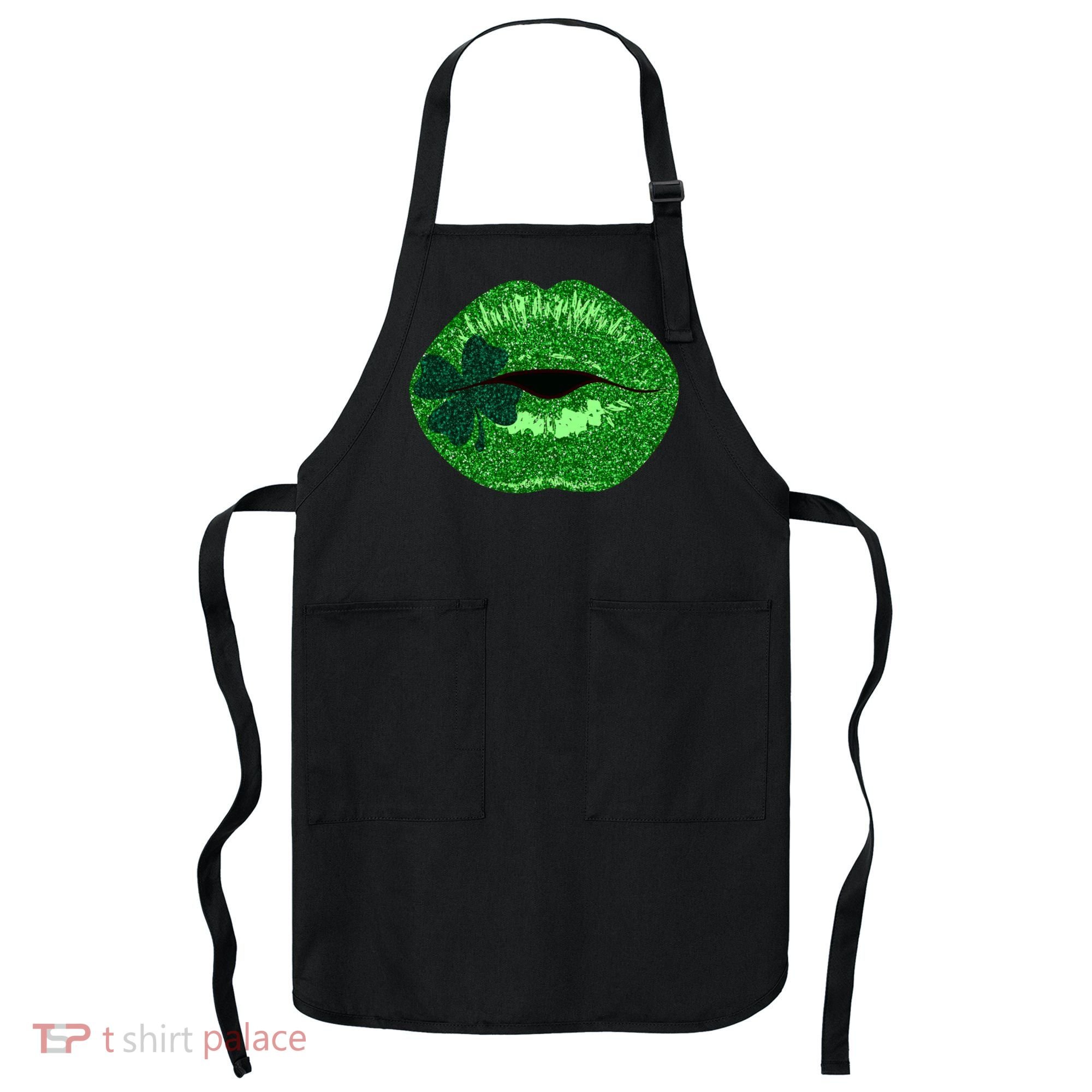 Shamrock Irish Clover Lips Apron