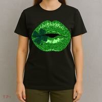 Shamrock Irish Clover Lips T-Shirt thumb 4