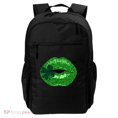 Shamrock Irish Clover Lips Backpack