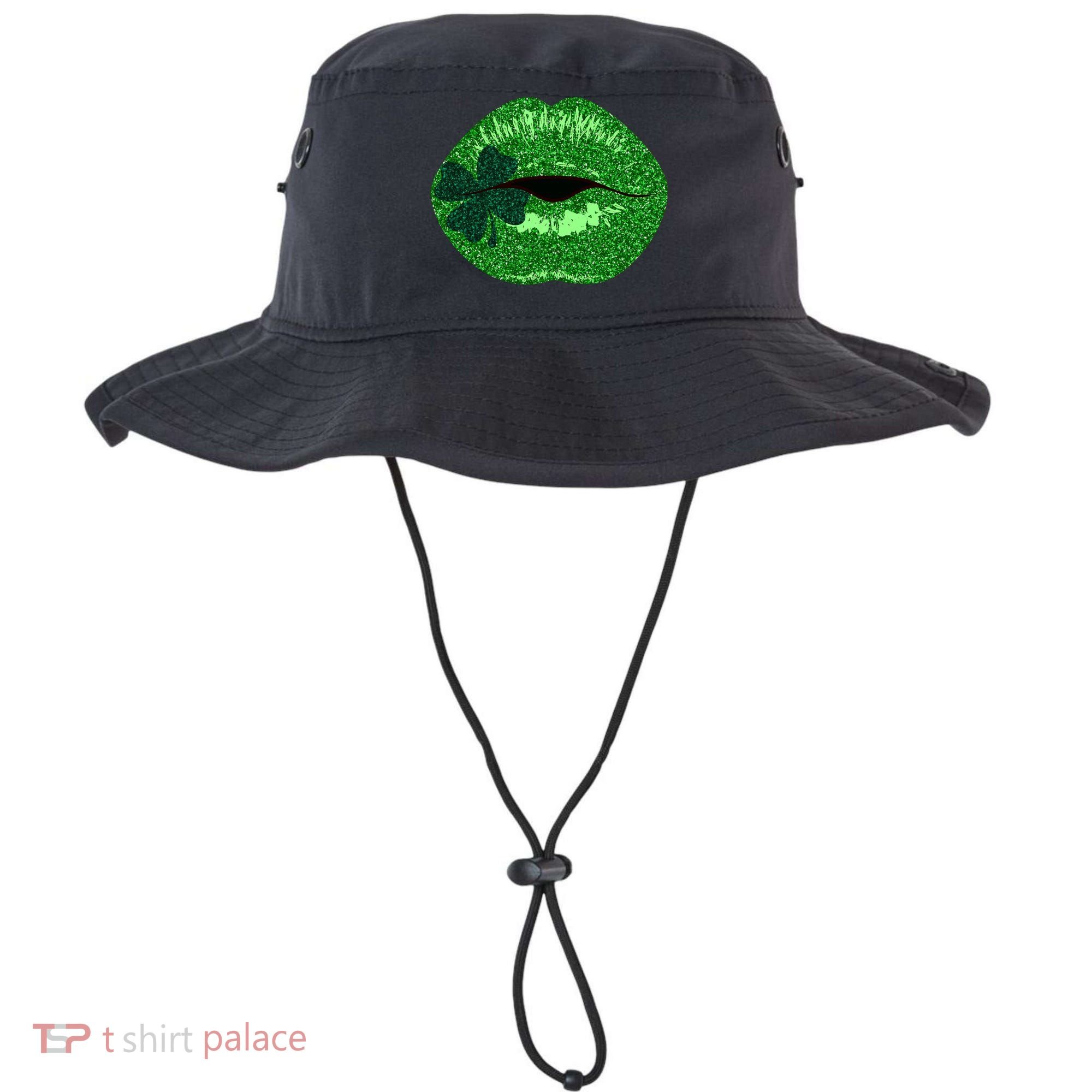 Shamrock Irish Clover Lips Bucket Hat