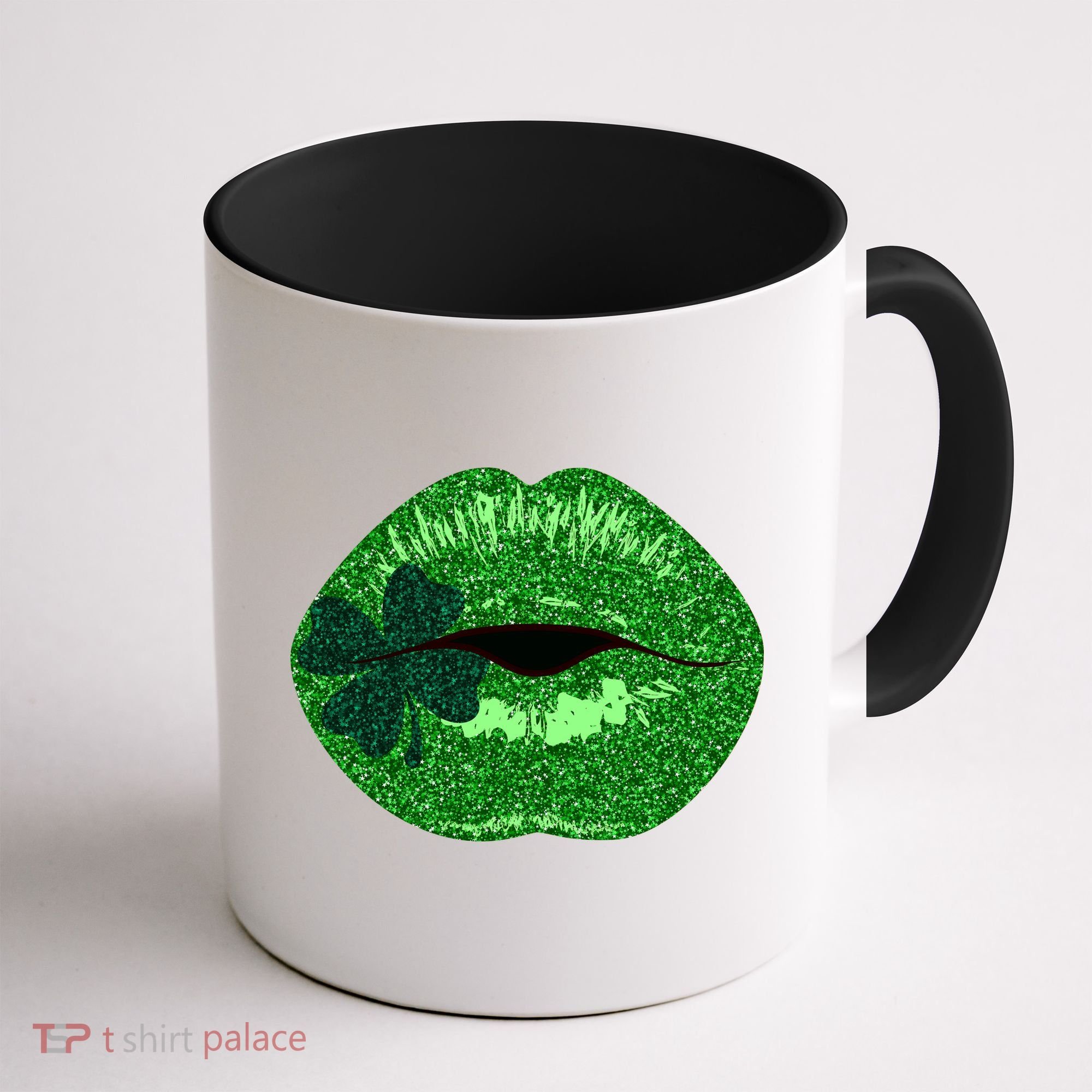 Shamrock Irish Clover Lips Coffee Mug